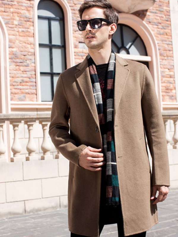 邦迪斯顿男装2021秋冬季卡其色大衣