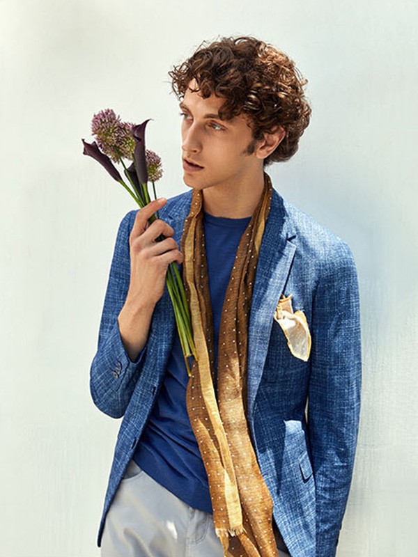 卡莱米路男装2022春夏季蓝色西装