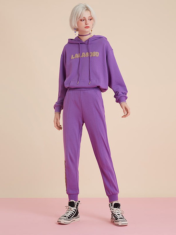 LALABOBO2021秋冬季紫色卫衣