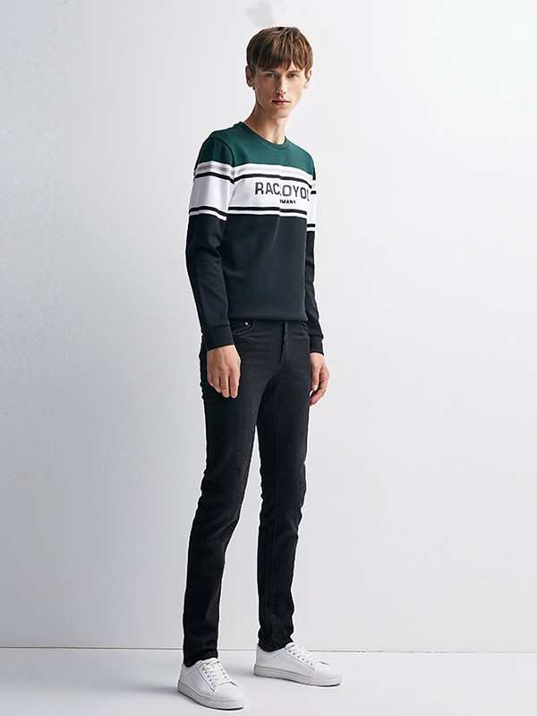 LOYOU2021秋冬季拼色T恤