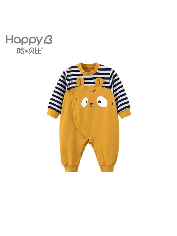 哈贝比2021秋冬季拼色连体衣