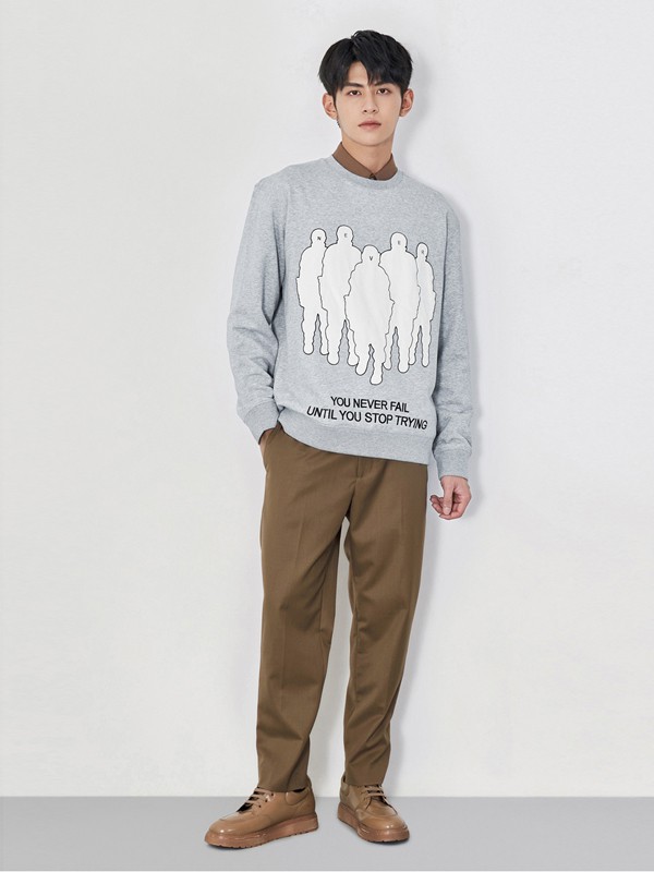 TRENDIANO2022春夏季灰色T恤