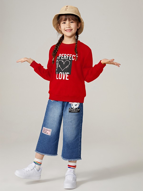 玛吉卡MAJAC童装2021秋冬季红色T恤