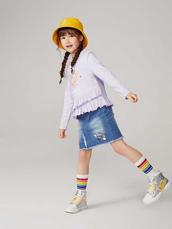 玛吉卡MAJAC童装2021秋冬季藏蓝色短裙