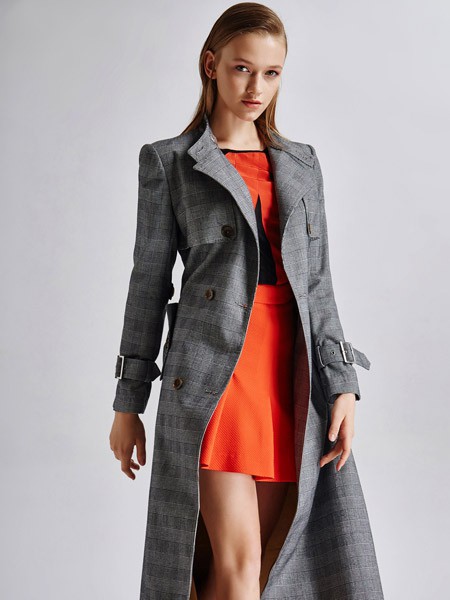 艾露伊女装2022春夏季灰色风衣