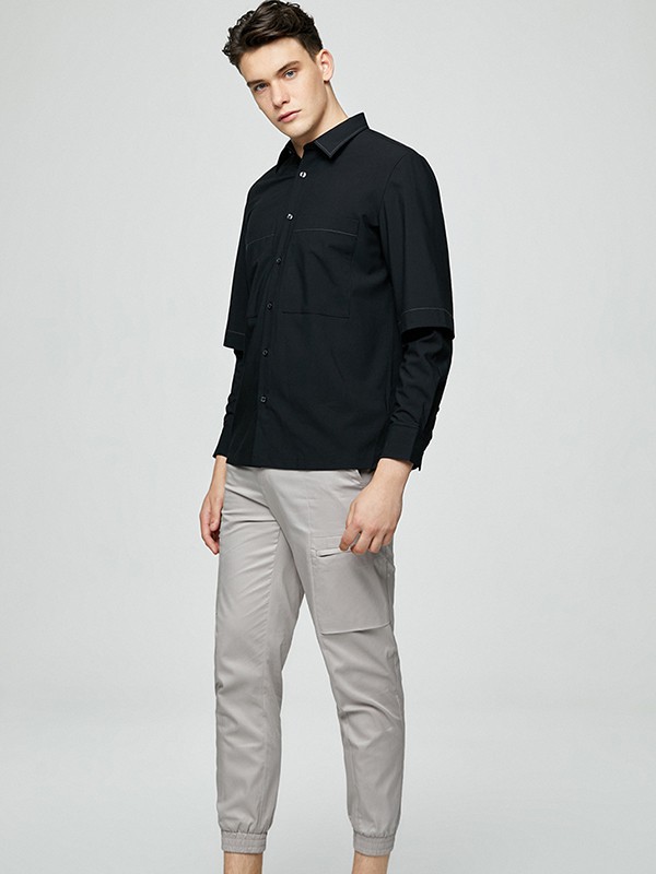 思莱德 休闲装2021秋冬季灰色长裤