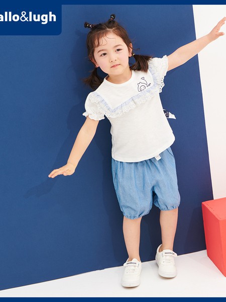 阿路和如 童装2022春夏季白色衬衫