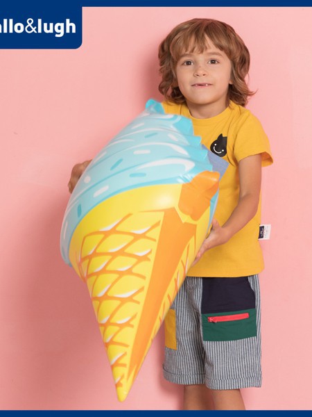 阿路和如 童装2022春夏季黄色T恤