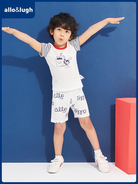 阿路和如 童装2022春夏季白色T恤
