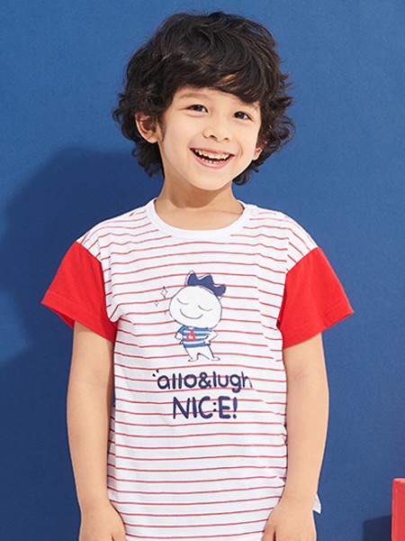 阿路和如 童装2022春夏季白色T恤
