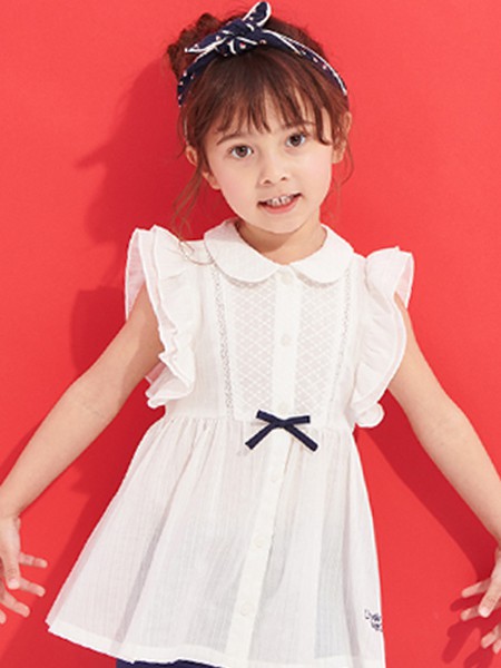 阿路和如 童装2022春夏季白色连衣裙