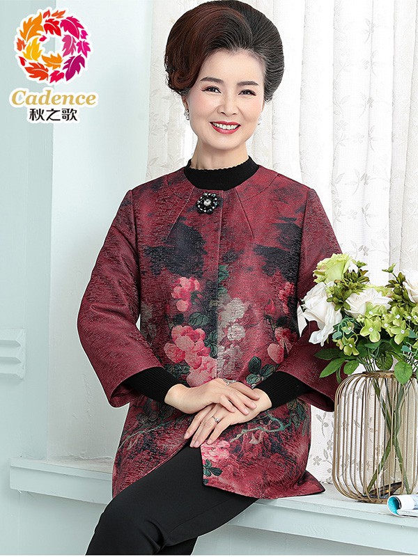 秋之歌2021秋冬季酒红色外套