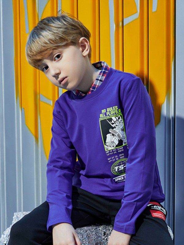 361°2021秋冬季紫色T恤