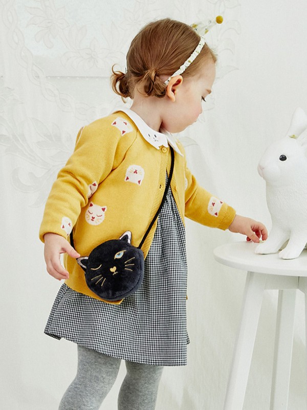 戴维贝拉 童装2022春夏季灰色连衣裙