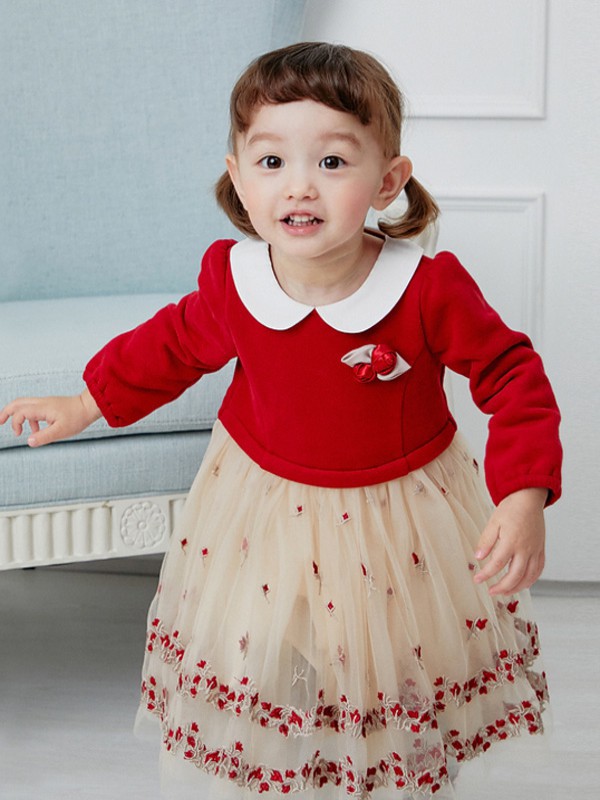 戴维贝拉 童装2022春夏季红色T恤