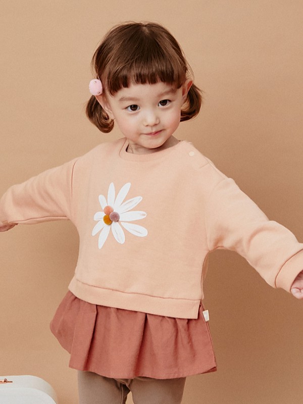 戴维贝拉 童装2022春夏季橙色T恤