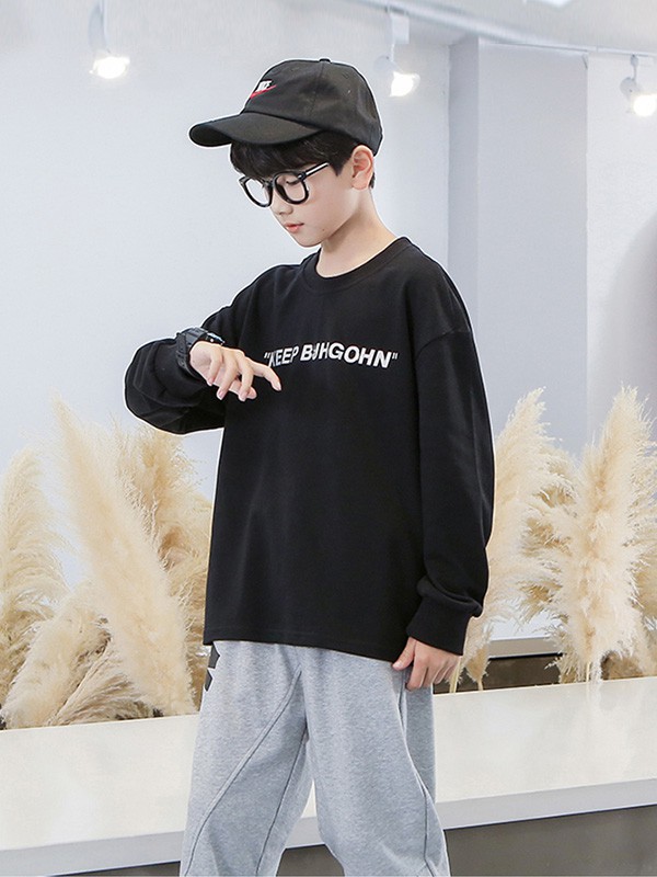 小奇象2021秋冬季黑色T恤