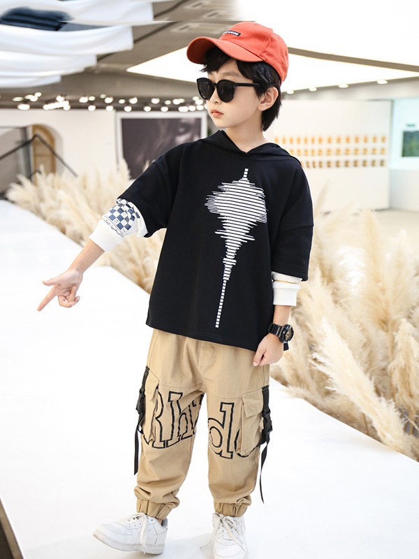 小奇象2021秋冬季黑色T恤