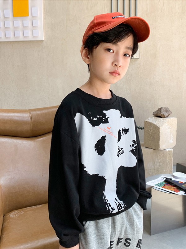 小奇象2021秋冬季黑色T恤