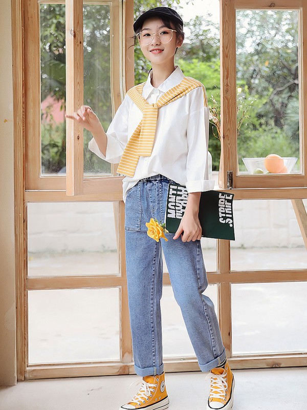 要要童装2022春夏季白色T恤