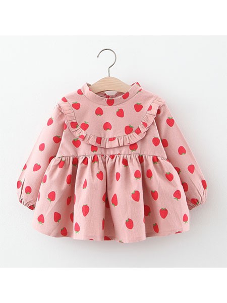 丢丢糖童装2022春夏季粉色连衣裙