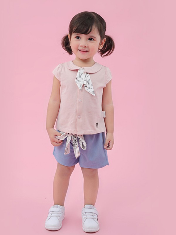 英格贝贝童装2022春夏季紫色短裤