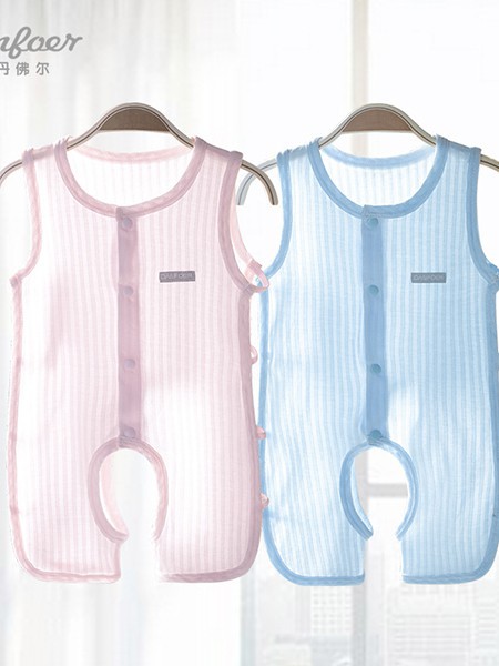 小丹佛尔童装2022春夏季粉色连体衣