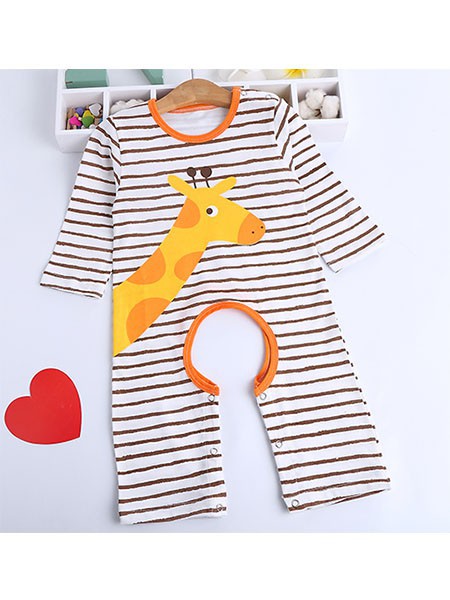 诺贝熊童装2021春夏季白色连体衣