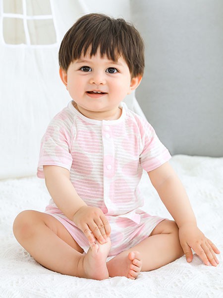 藤之木工房童装2022春夏季粉色连体衣