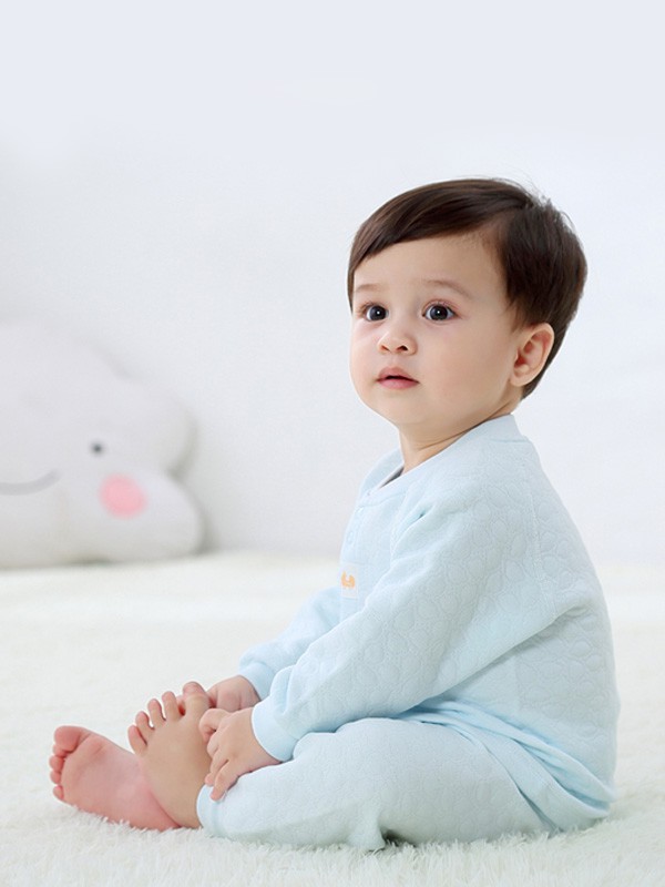 藤之木工房童装2022春夏季蓝色连体衣