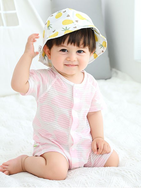 藤之木工房童装2022春夏季粉色连体衣