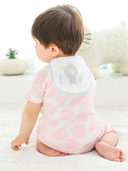 藤之木工房童装2022春夏季粉色连体衣