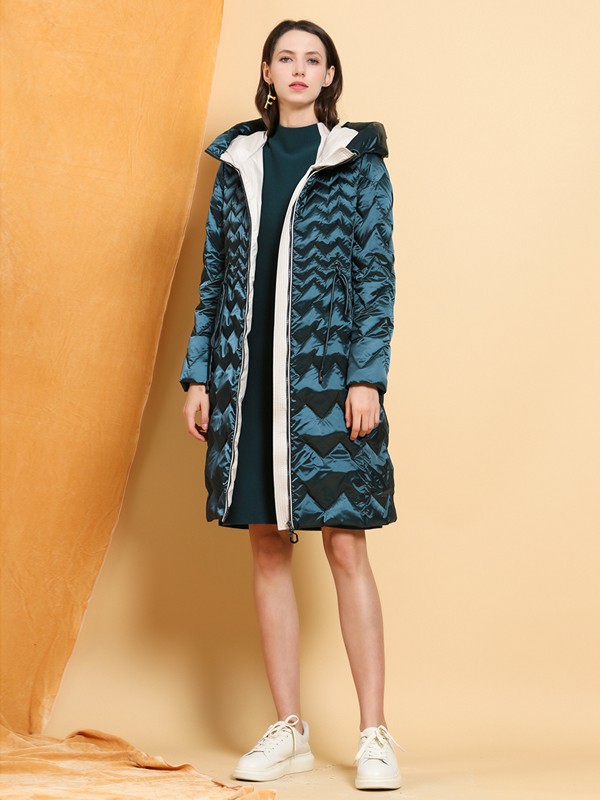 华人杰女装2021秋冬季绿色棉服