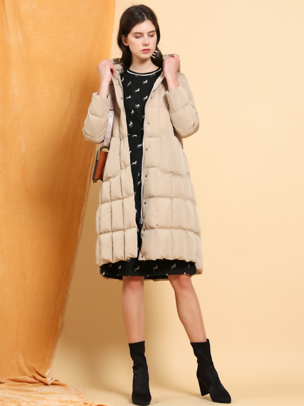 华人杰女装2021秋冬季米色棉服