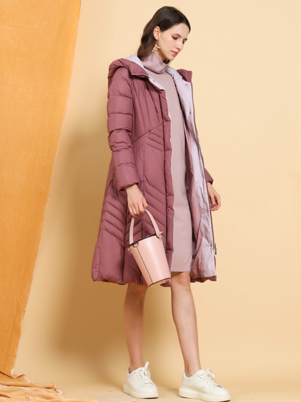 华人杰女装2021秋冬季粉色棉服
