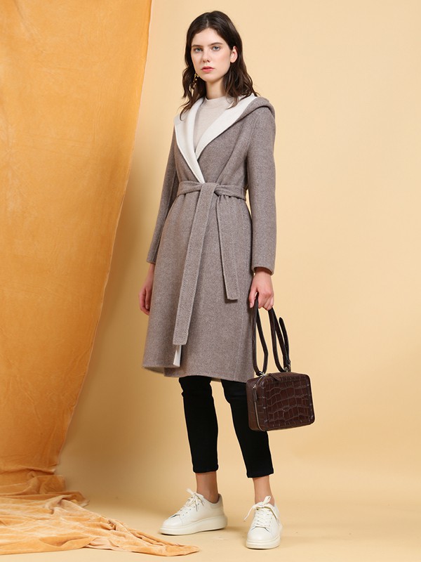 华人杰女装2021秋冬季灰色大衣
