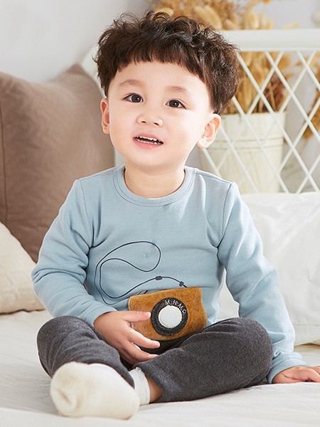 绿婴谷2022春夏季蓝色T恤