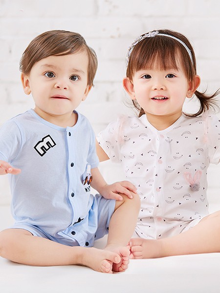 绿婴谷2022春夏季蓝色连体衣