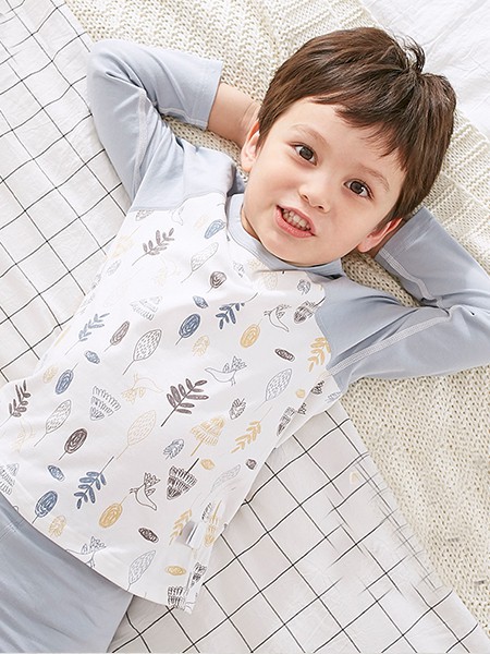 绿婴谷童装2022春夏季白色T恤