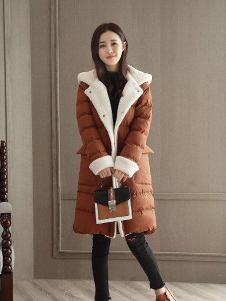 红雨竹2021秋冬季卡其色棉服