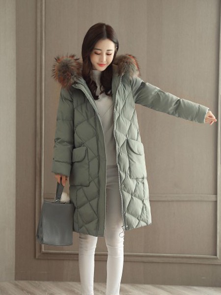 红雨竹2021秋冬季绿色棉服