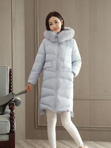 红雨竹2021秋冬季蓝色棉服