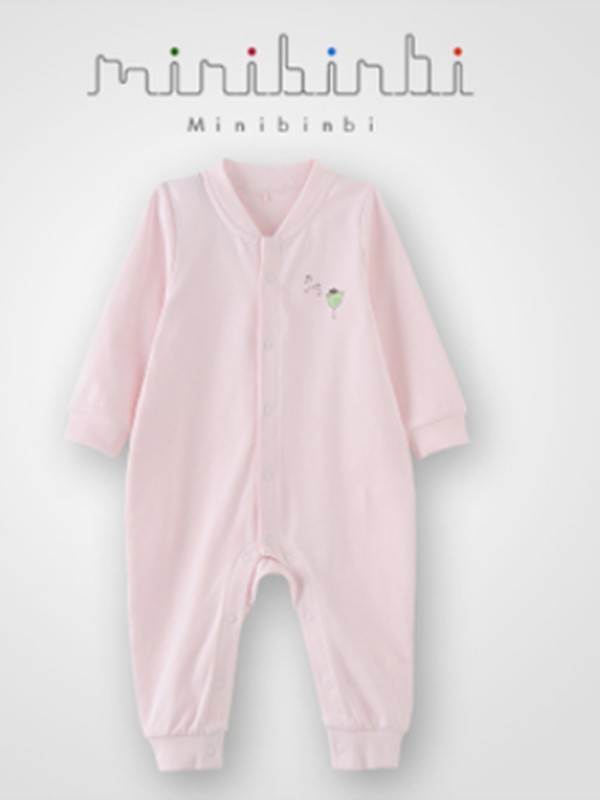 米尼.宾比童装2022春夏季粉色连体衣