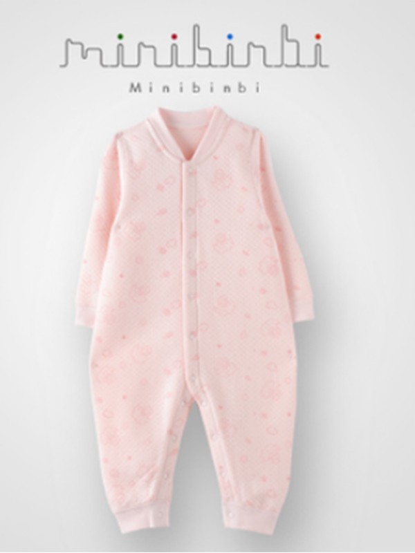 米尼.宾比童装2022春夏季粉色连体衣