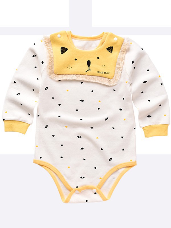 钓鱼猫童装2022春夏季白色连体衣