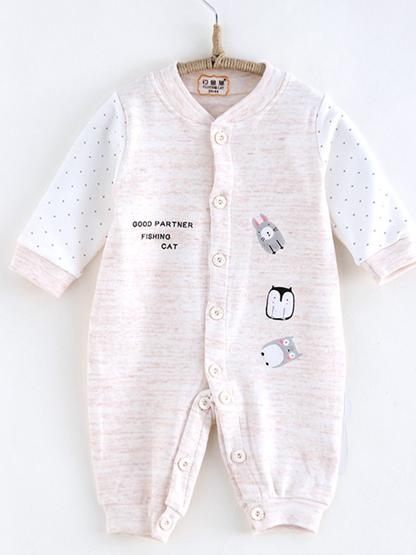 钓鱼猫童装2022春夏季白色连体衣