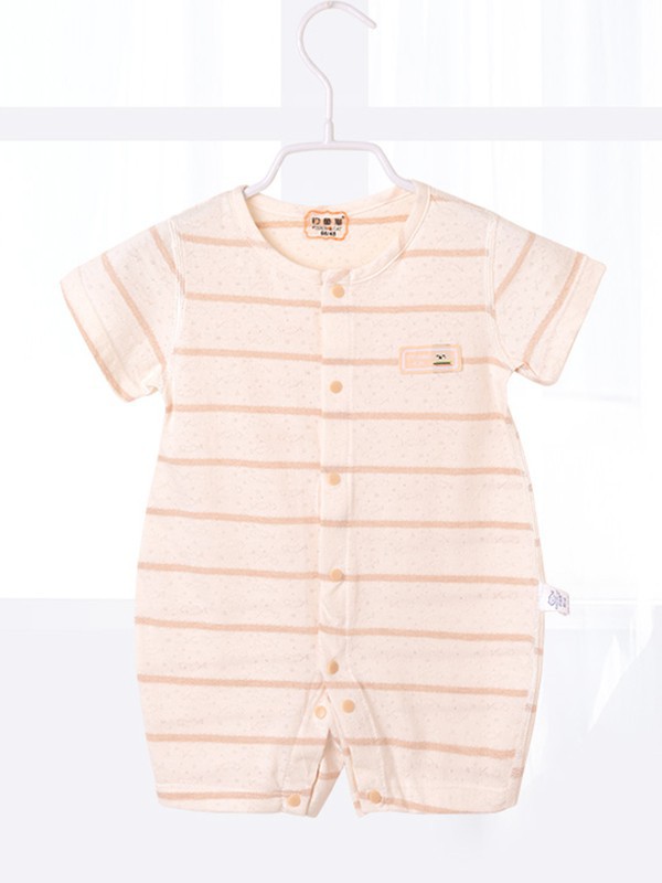 钓鱼猫童装2022春夏季橙色连体衣