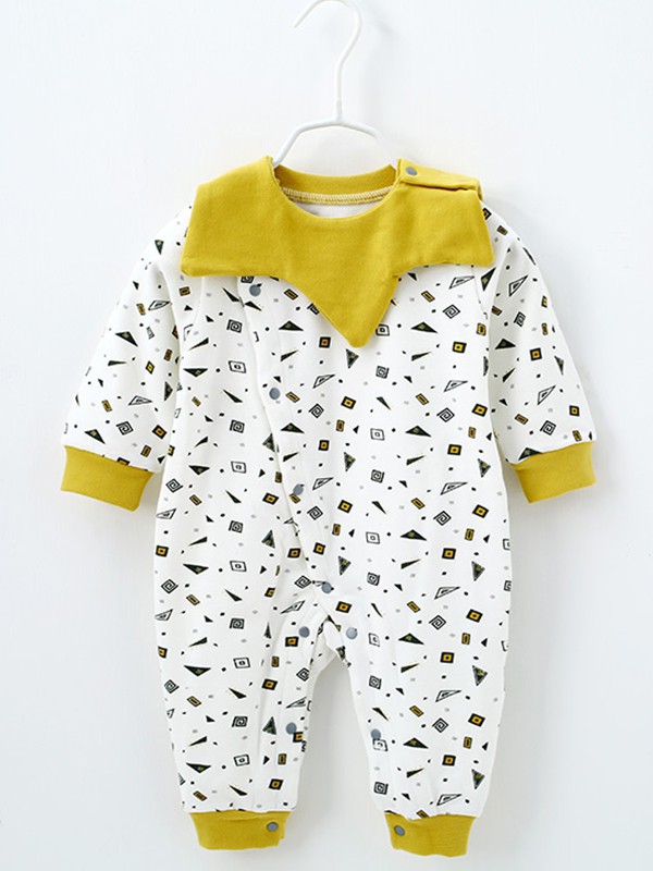 钓鱼猫童装2022春夏季白色连体衣