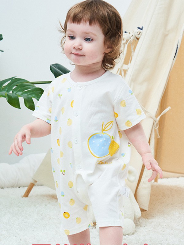 凡爱宝贝2022春夏季黄色连体衣