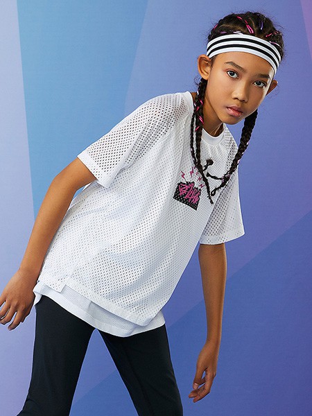 小李宁童装2022春夏季白色T恤